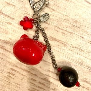 Vintage Tarina Tarantino Hello Kitty Pink Head Key Chain